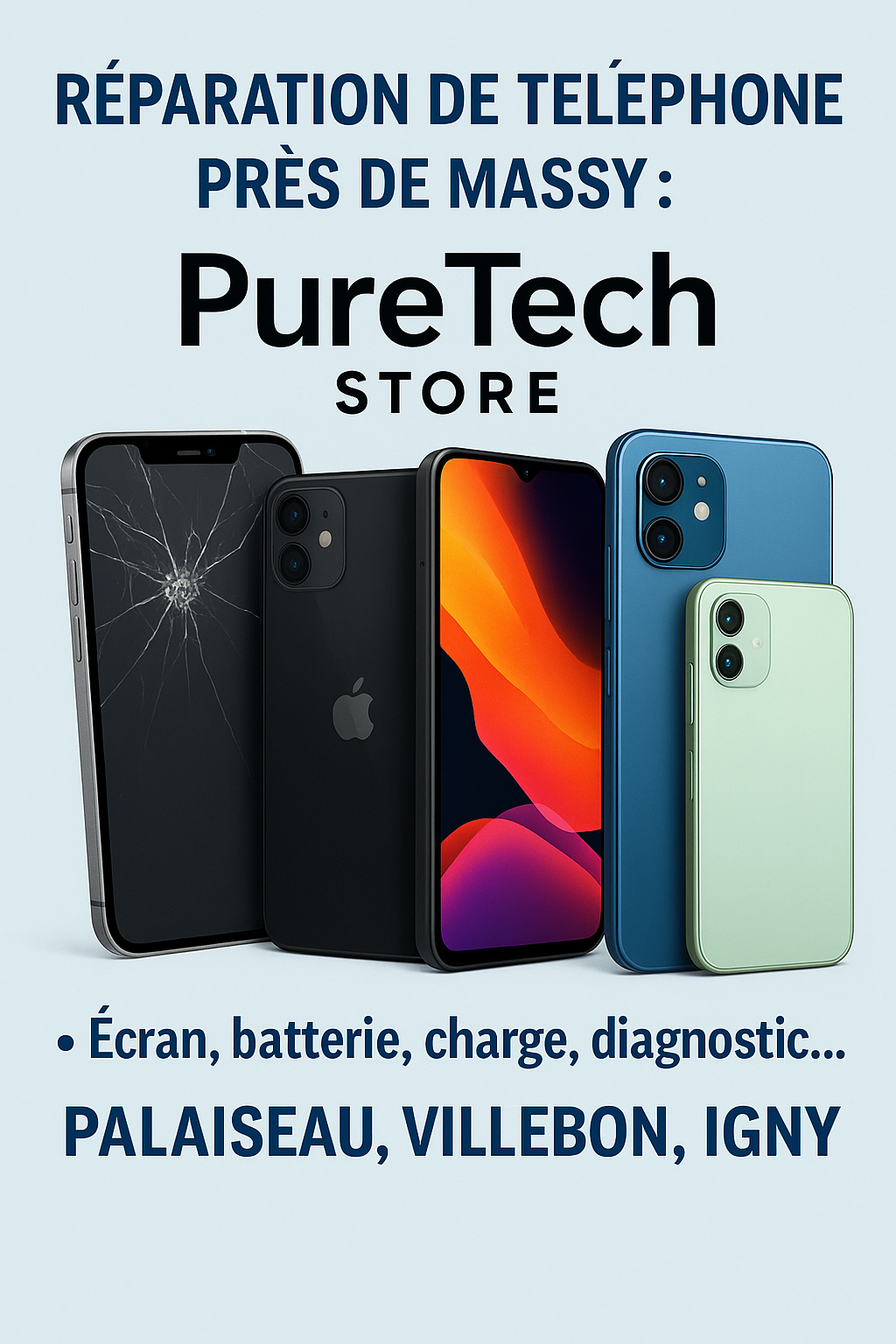 Réparation de téléphone près de Massy : PureTech Store à Palaiseau, votre atelier de confiance
